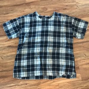 Madewell Plaid Cotton Short Sleeve Shirt M